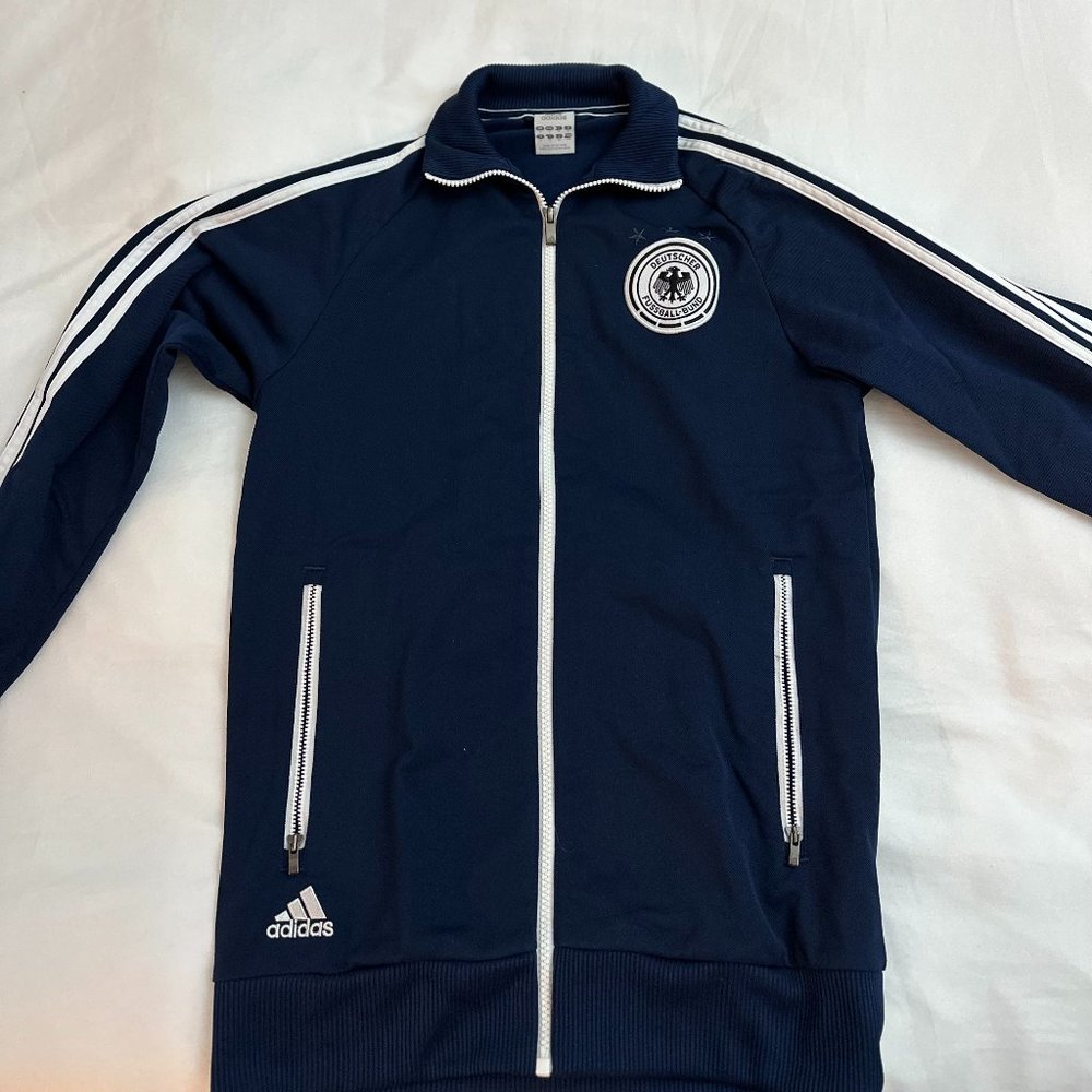 Vintage Adidas Germany Soccer Team Blue Lightweight Zip Up